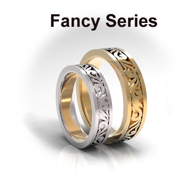 Gold And Platinum Fancy Wedding Bands Series