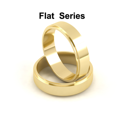 Gold And Platinum Flat Wedding Bands Series
